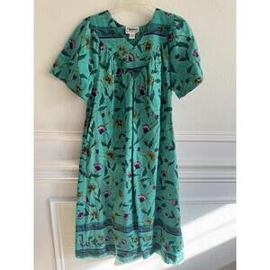 Expressions Catalog 100% Cotton Night Gown Small Blue Paisley Granny Core